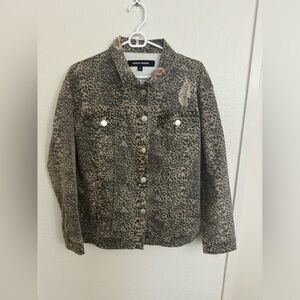 Ashley Mason Distressed Animal Print Jacket M